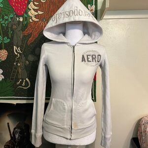 Aeropostale Women's White and Pink Jacket